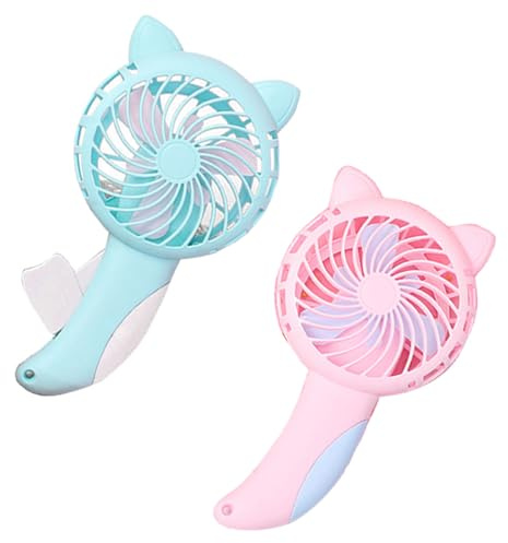 Ventilateur de presse manuelle | Ventilateur Portable Chat Fan De Bande Dessinée | Ventilateur De Refroidissement Jouet Ventilateur De Presse À La Main Pour L'été En Plein Air Chambre De Bureau