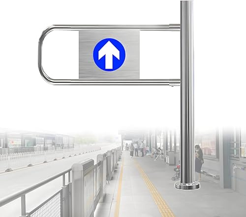 Puerta giratoria de seguridad de acero inoxidable, resistente, con resorte, dispositivo de entrada/salida para supermercados, barrera unidireccional de 60 x 100 cm