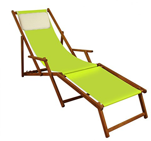 Sonnenliege Liegestuhl Pistazie Fußteil Kissen Gartenliege Holz Strandstuhl Gartenmöbel 10-306FKH