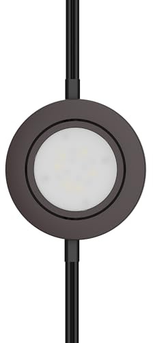 Getinlight LED Puck Lights, 2.75 Metal Housing, Wall-Dimmer Compatible, 2700K Warm White, Bronze Finish, Plug-in or Hardwired, ETL Listed, IN-0107-1-BZ-27
