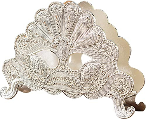 Nerien Vintage Metal Napkin Holder, Collection Tabletop Paper Napkin Stand, Retro Napkin Freestanding Organizer, Tissue Dispenser for Home Kitchen Indoor Outdoor Decor, Silver Peacock