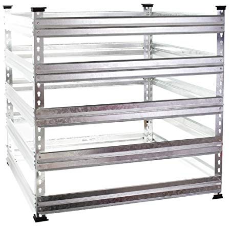 Wiltec Compostiera da giardino in metallo 100 x 100 x 90 cm per 900 litri di compost da rifiuti organici