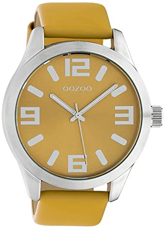 Oozoo Damenuhr mit Lederband Classic Color Line XL 47 MM