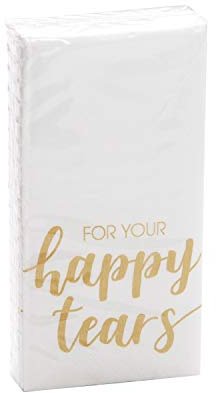 in due Taschentücher Freudentränen 10 x 10 Stück 'For Your Happy Tears' Gold zur Hochzeit/Wedding