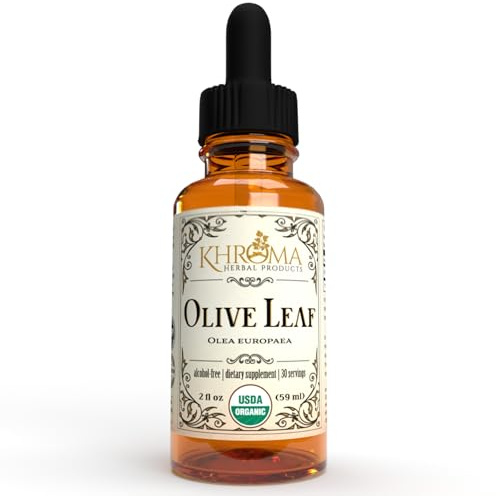 Khroma Herbal Products Organic Olive Leaf - 2 oz Liquid in a Glass Bottle - 30 Servings