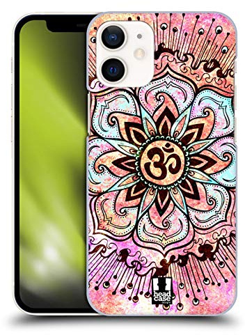 Head Case Designs Macchia Rosa Om Custodia Cover Dura per Parte Posteriore Compatibile con Apple iPhone 12 Mini