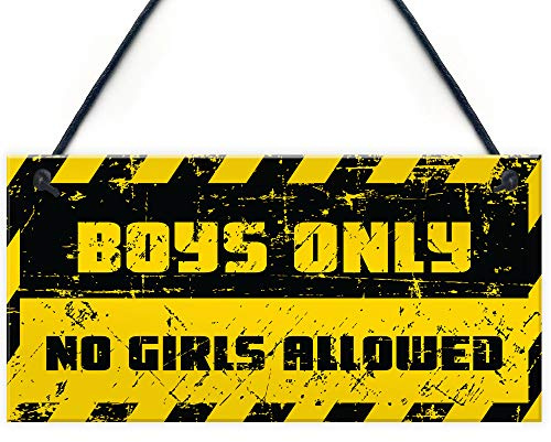 Funny Boys Bedroom Door Sign NO GIRLS ALLOWED Man Cave Sign Gift For Son