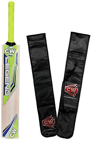 CW Legend - Mazza da cricket in pioppo per tennis, palla a vento pesante II popolare in salice da cricket da uomo con copertura