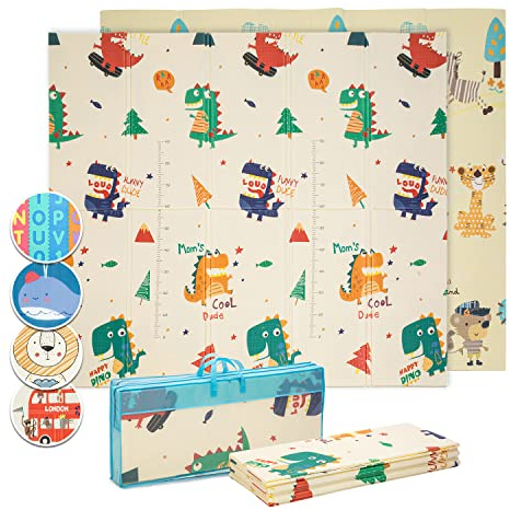 Babify Spielmatte Baby, Krabbelmatte Weich & Faltbar, BPA-Freie Spielmatte Baby, Faltbare Spielmatte für Baby, Schaumstoff Kinder-Spielmatte, Rutschfeste Krabbelmatte Baby, Krabbeldecke Abwaschbar