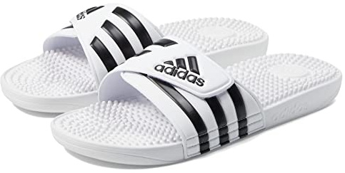 adidas Unisex Adult Adissage Slides Sandal, White/Core Black/White, 5 Women/4 Men