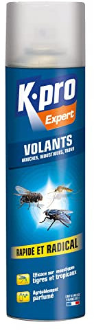 K.PRO Expert - Spray Aérosol Insectes Volants - Elimine les Mouches, Moustiques, Taons - Action Rapide - Odeur Agréable - 400ml