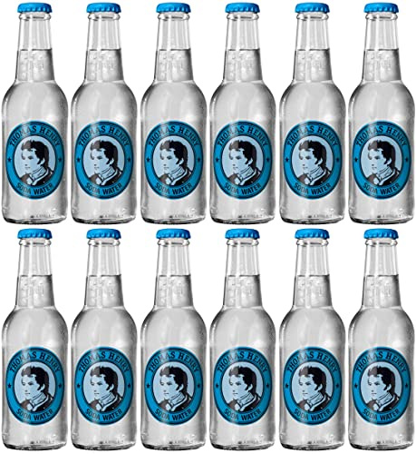Thomas Henry Soda Water - aussergewöhnlich prickelnd (12 x 0,2 l Glas MW) 12er Set Soda Water zum Mixen deiner Longdrinks und Cocktails mit Vodka, Whiskey, Gin & Co.