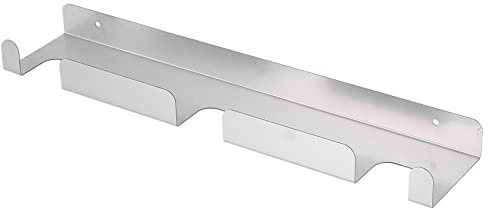 PRATYAHARA Edelstahl Pizza Schaufel Wandregal, Silber / Schwarz, 41,5 x 8,3 x 3 cm, Modern, 1 Regalboden, Hängeregal, Wandmontage, zum Aufbewahren und Organisieren von Pizza- oder Pizzablechen