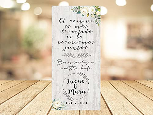 setecientosgramos Decoración Boda | Cartel Boda El Camino | 70cm x 150cm