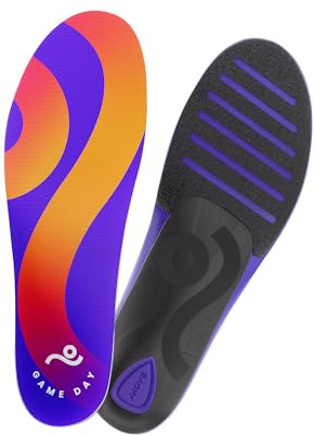 Move Game Day Performance Insoles - for Plantar Fasciitis, Arch Support, Basketball, Active Lifestyle, Running, and Athletics - Composite Heel and Reactive Stability (M 10-10.5 / WM 11.5-12)