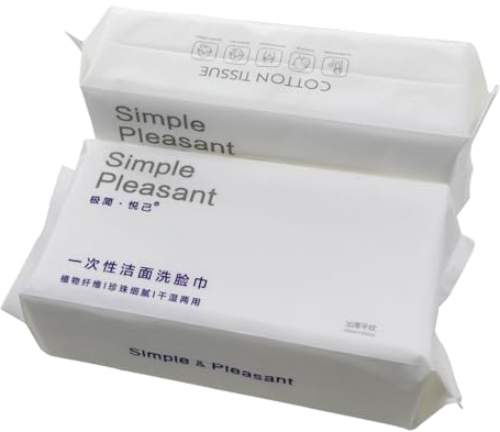 100 % Baumwolle, 20,1 x 20,1 cm Feucht-/Trockentücher; ultraweiches Baby-Pflege-Tuch, saugfähiges Wischtuch für empfindliche Haut, Gesicht, Augen, Make-up-Entferner, Nagellack, Einweg-Waschtücher (2