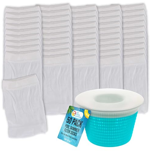U.S. Pool Supply Pool Skimmer Filter Socks, 50 Pack, Skimmer Basket Nets