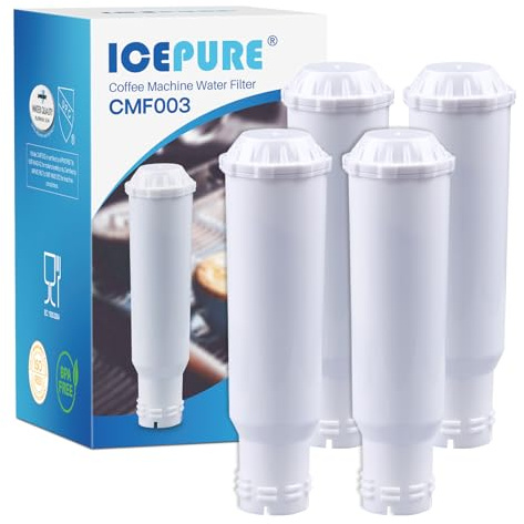 ICEPURE Vattenfilter för kaffemaskin, kompatibel med Krups F088 Pro Aqua, passar många modeller från AEG, Bosch, Siemens, Nivona, 4 stycken (Varning: inte lämplig för Jura White)