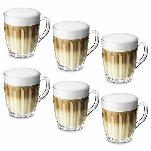 Glastassen, Kaffeetassen, Teetassen, Tassen aus Glas 250ml 6 Stück (Mira)