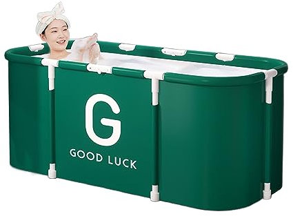 Bañera No Hinchable Bañera de Hidromasaje para Adultos Sin Instalación Bañera Plegable Portátil para Baño Caliente Fácil de Instalar, Ideal para Exteriores, Interiores ( Color : Green , Size : 47.2''*