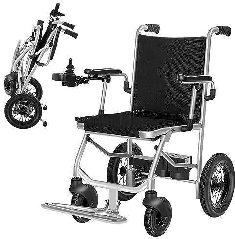 Bueuwe Ultraleicht Rollstuhl Elektrisch Faltbar Leicht Elektrorollstuhl, Elektrischer Rollstuhl für die Wohnung, Elektrische Rollstühle für Erwachsene, Sitzbreite 43cm,Range 10km