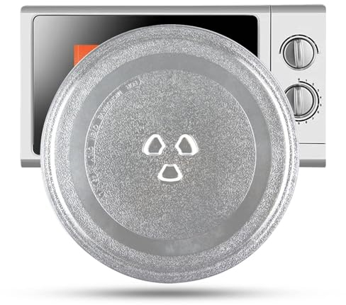 WORDFUN Mikrowelle-Drehteller-Glasplatte, Microwelle Ersatzteller, GlasDrehscheibe, Glasdrehteller Für Mikrowellen, Drehteller Für Mikrowelle, 5mm Dick, Mit Drehring Und Kuppler, Hitzebeständig