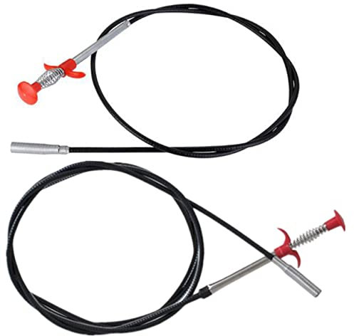 Gatuida Flexibles 2 Stück Rohrreinigungsset 90cm 200cm Metall Abflussreiniger Greifwerkzeug Für Küche Bad Waschbecken Wc Haarentfernung Abflussreinigungsgerät