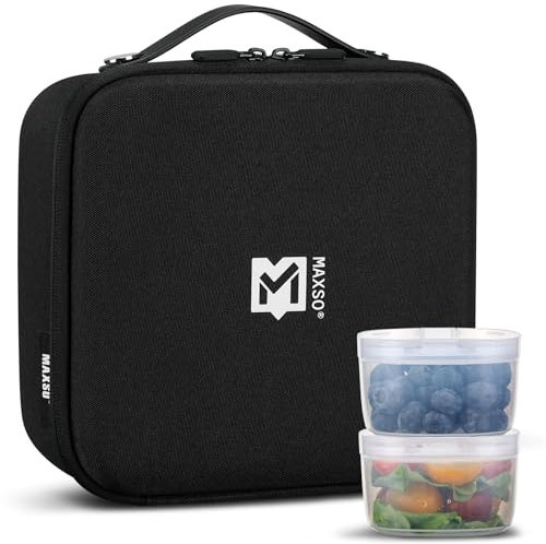Bolsa Nevera Aislante para Niños Adultos, Pequeña Bolsa de Almuerzo, Triple Capa de Aislamiento para Mantener el Frío Bolsa Fiambrera Portátil, Bolsa para el Trabajo Viajes Oficina Picnic, Negro