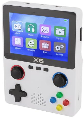 Consola de Juegos Portátil Retro, Consolas de Videojuegos con Pantalla IPS de 3,5 Pulgadas con Tarjeta de Memoria 32G, Joysticks 3D Duales, Compatible con 11 Emuladores (White)