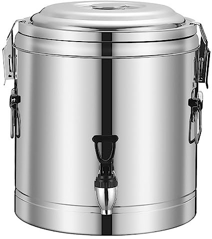 LXWKAI Isolierter Getränkespender für die Gastronomie, Edelstahl-Isolierfass für Lebensmittel mit Zapfhahn, Heißwasserspender Teekanne für Kaffee, heißen Tee, kalte Milch, Wasser, Saft, 20L