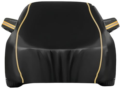 Outdoor Car Covers for BMW 1 Series 118,Full Car Cover Waterproof Dustproof UV Resistant Customized Windproof Scratchproof car tarpaulin with door zipper (BLACK)