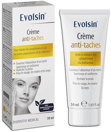 EVOLSIN® Anti Pigmentflecken Creme mit natürlichen Kräuterextrakten | Gegen Melasma, Gegen Pigment- & Altersflecken, Gesicht-, Hals- & Dekolletépflege, Pigmentflecken Entferner