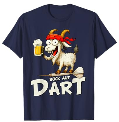 Bock AUF Dart – Ziege mit Bierkrug Lustiges Dartspieler T-Shirt
