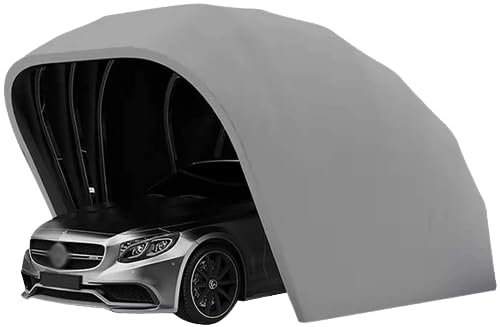 Cochera portátil – Carpa móvil de acero inoxidable para coche, toldo semiautomático al aire libre para vehículos – Diseño duradero y resistente a la intemperie