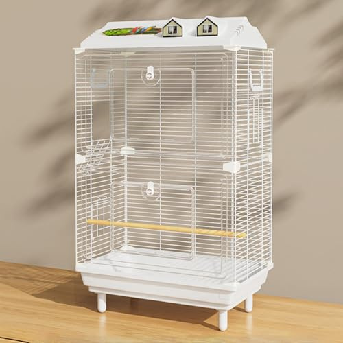 Vogelkäfig Groß, Käfig, Acryl Transparent, geeignet for Nymphensittiche, Schopfsittiche, Sittiche, Aras, Finken(47 * 30 * 77cm/18.5 * 11.8 * 30in)