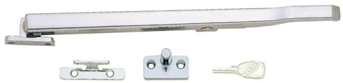 Kooples Hardware Locking Casement Window Stay – Modern Polished Chrome Stay Arm for Stylish Window Vent Stay – Easy Fit Traditional & Contemporary Design (White, 255mm)