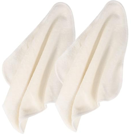 LOLIPPYY 2Pcs Reusable Bamboo Fiber Face Cleaning Cloths Beige Absorbent Soft Washcloths for Facial Cleansing Spa Bathroom Hand Towels
