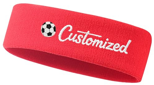 Personalisierte Schweißband Stirnband Kopf Krawatte mit Name/Text Bandeau en Coton Doux für Jogging Laufen Wandern