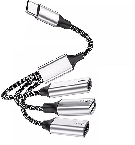 Hub divisor USB C con puerto OTG, transferencia rápida de datos, 600 W, adaptador USB 2.0 para laptop y tablet