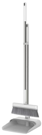 FACAIIO Ensemble pelle et brosse à long manche avec manche de 90 cm, tête de balai pivotante, design pliable et dents de peigne pour la maison et le nettoyage des sols d'intérieur