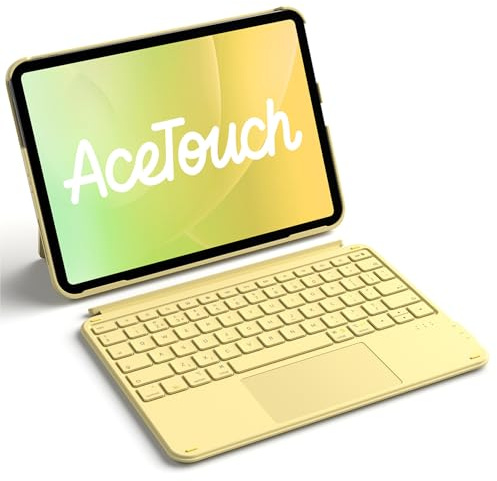 Inateck Keyboard Case with Touchpad for iPad 10th/A16 11th Gen 2025 | 450g Ultra-Lightweight,1 Second Magnetic Detachable Keyboard for iPad Air 11 M4/M3/M2, Air 5/4, Pro 11 4/3/2/1, Yellow