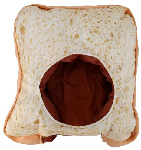 FRCOLOR Cappello di Pane Tostato in Peluche Morbido e Caldo Copricapo in Cotone PP per Cosplay e Accessorio per Selfie Fai da Te per Travestimenti e Feste