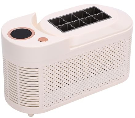Jelquix Máquina De Hielo De Encimera, Construcción Compacta ABS SUS, 120 W, 8 Cubos en 10-15 Minutos con Caja De Hielo Automática y Cesta De Deshielo Auxiliar para Dormitorio (Enchufe de la UE)
