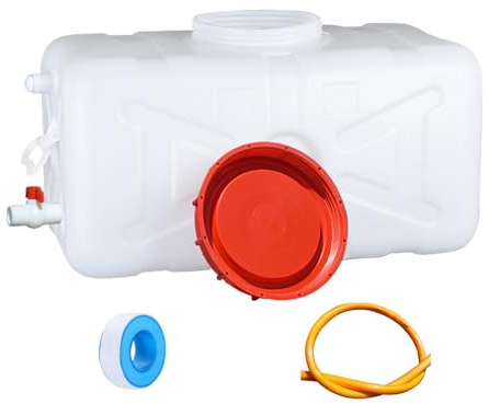 Stor Vattentank med Kran, Vit BäRbar BPA-fri Vattendunk, Plast, Dricksvatten, Livsmedelsklassad, HDPE, för Camping, Husvagn, Husbil, NöDfall och TräDgåRd(Size:80L)