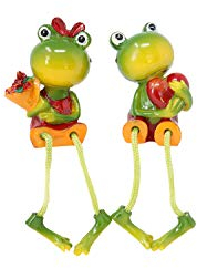 Benera Kantenhocker Frösche Deko Figuren Froschfiguren Liebespaar aus Polyresin 2er Set 12 cm