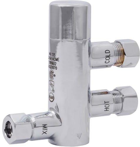 Cash Acme 3/8 Inch HG135 Thermostatic Mixing Valve with Compression Connections and Integral Checks, Brass Plumbing Fitting, 25686