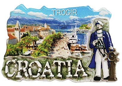 Trogir Kroatien 3D-Kühlschrankmagnet, Kunstharz, Reise-Souvenirs, handgefertigte Dekoration für Zuhause und Küche, Kroatien, Kühlschrankmagnet, Sammlung, Geschenk