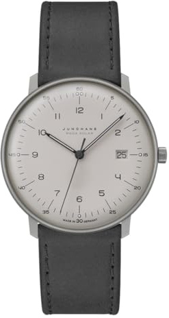 JUNGHANS max Bill Mega Solar Herren-Funkuhr Titan 59/2023.02 | elegante Herrenuhr im Bauhaus Stil,