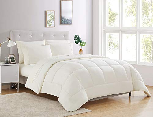 Sweet Home Collection Luxurious Plush Loft Microfiber Fill Duvet Insert Bedding, Polyester, Ivory, Full