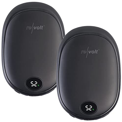 revolt Taschenofen: 2er-Set USB-Powerbank & 2-Stufen-Handwärmer, 2 A, 10.000 mAh, Display (Elektrische Handwärmer, 2in1-Powerbank mit, Beheizbare Handschuhe)